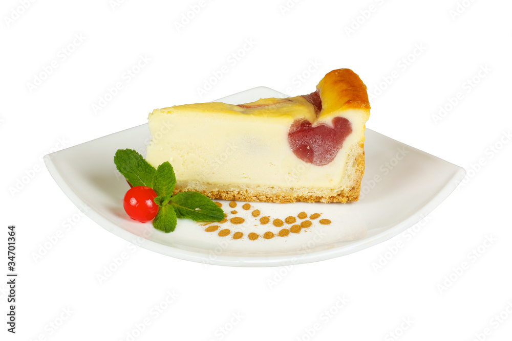 Cheesecake isolated on white Cheesecake isolated on white