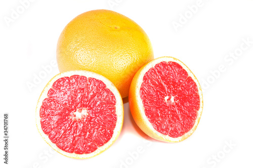 Ripe orange grapefruit isolated