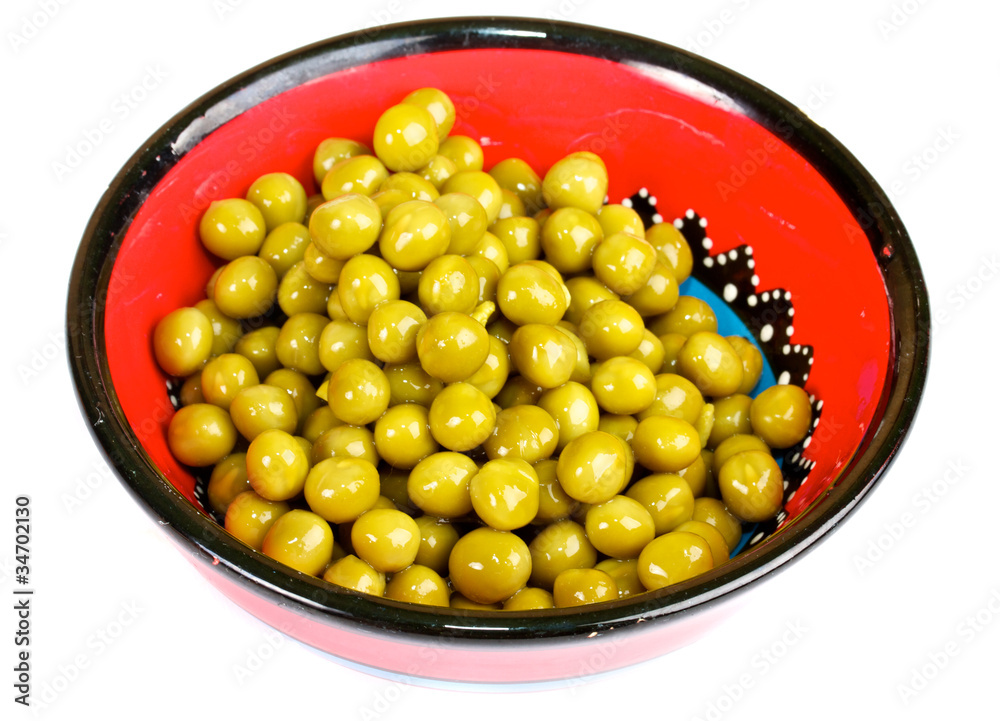 green peas on a white background green peas on a white background