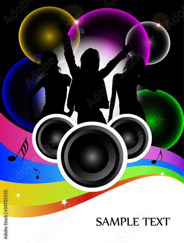 Disco party invitation card