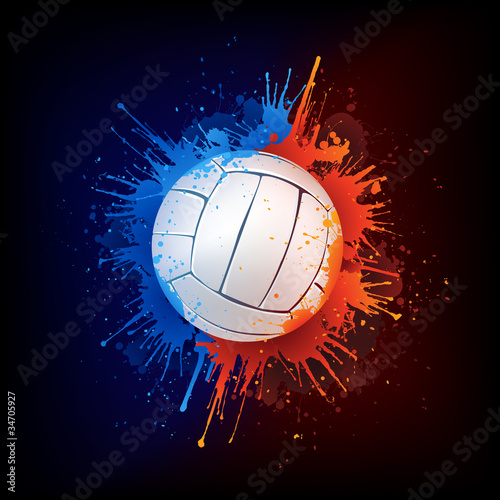 Volleyball Ball in Paint