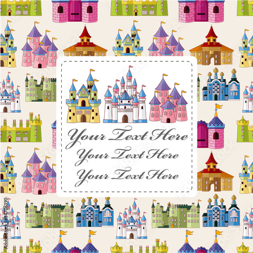 cartoon castle card.