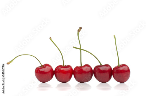 Red Cherries in a Row