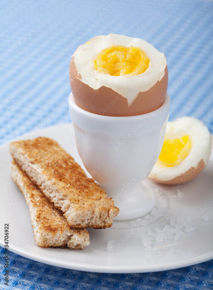 Fototapeta premium boiled egg in eggcup