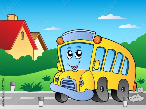 Road with school bus 2