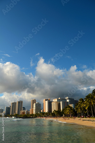 Waikiki Beach And Hotels In Hawaii With Copy Space © Mr Doomits