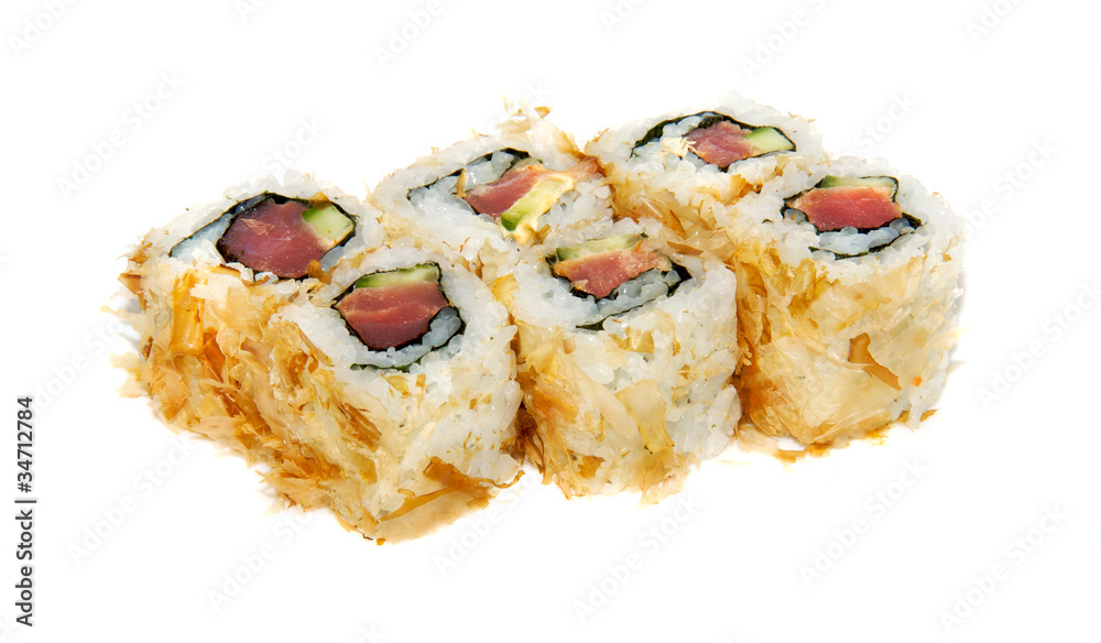 appetizing sushi isolated on the white background appetizing sushi isolated on the white background