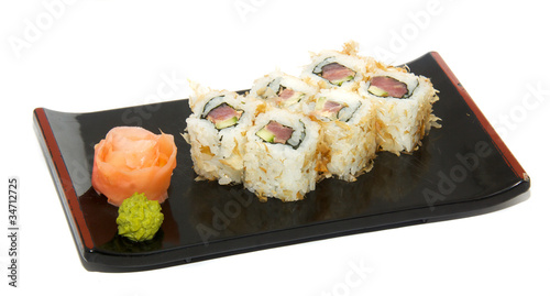 appetizing sushi isolated on the white background