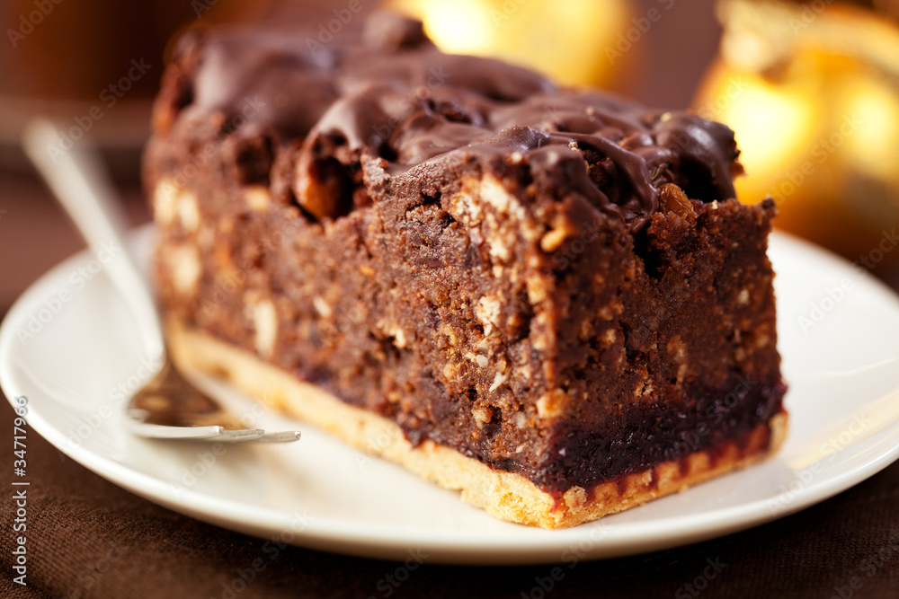 Chocolate Cake with nuts for Christmas Chocolate Cake with nuts for Christmas