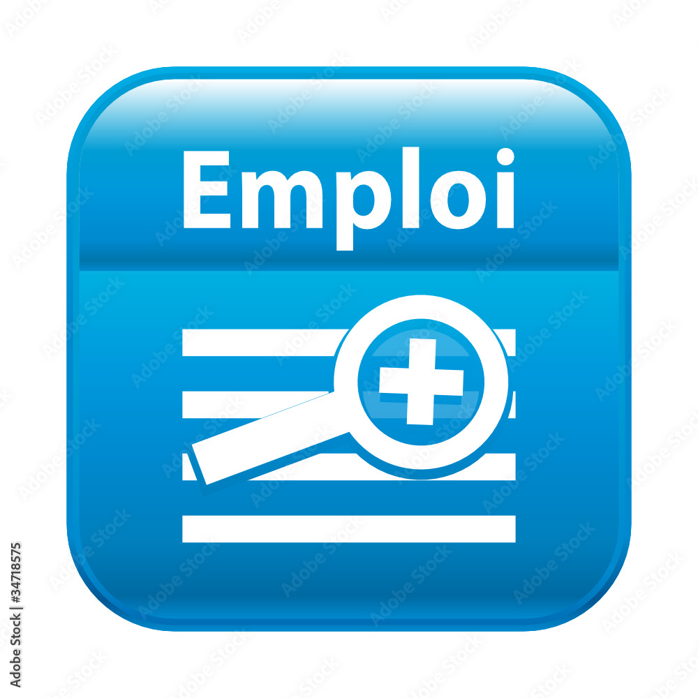 Fototapeta premium Bouton bleu espace emploi