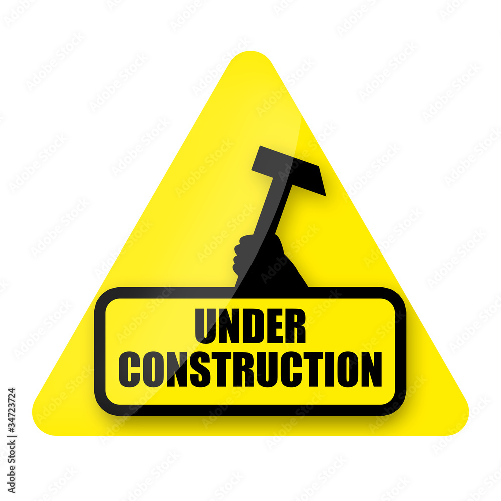 Under construction sign isolated on white Under construction sign isolated on white