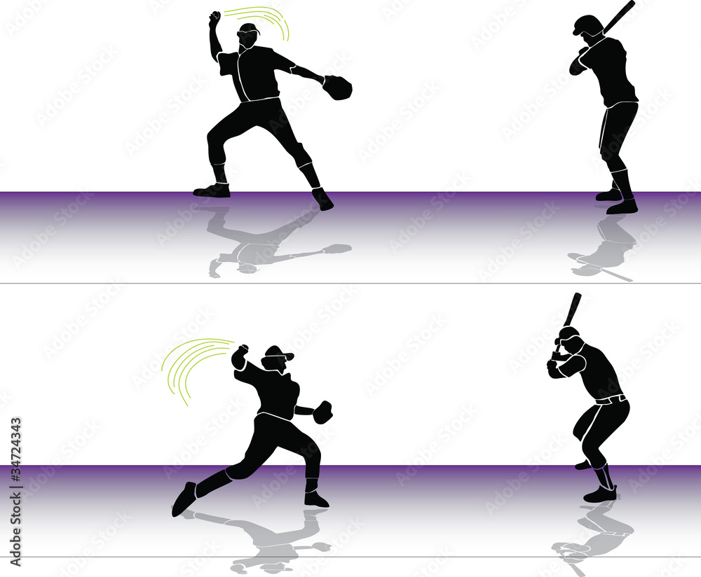 Fototapeta premium Baseball: player throws to batter