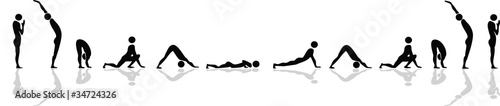 Yoga position for sun salutation