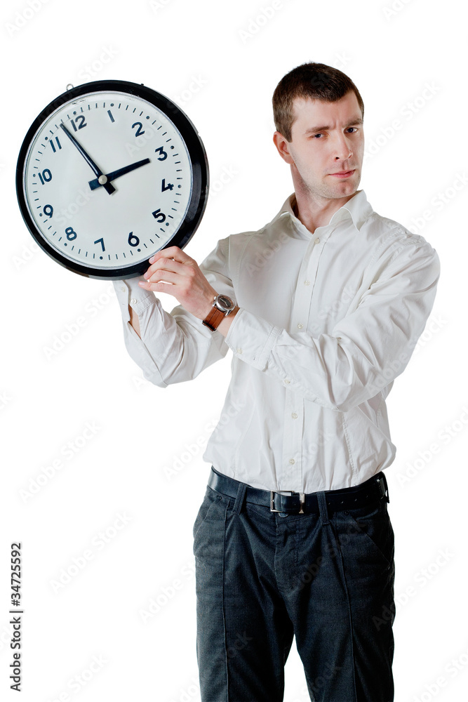 man and clock man and clock