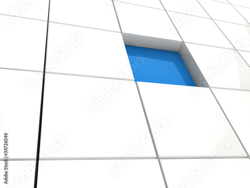 Wallpaper Mural 3d cube blue area Torontodigital.ca