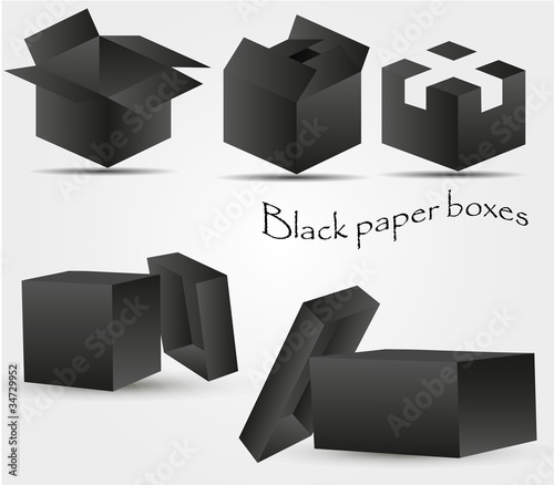 Black paper boxes