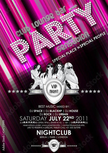 Partyflyer Gestreift