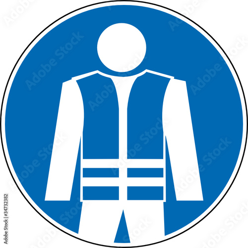 Gebotszeichen Sicherheitsweste Warnweste Zeichen Symbol