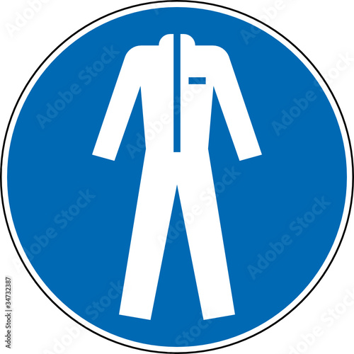 Gebotszeichen Schutzanzug Schutzkleidung Schild