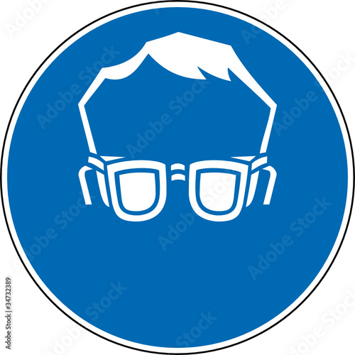 Gebotszeichen Schutzbrille Augenschutz benutzen Zeichen