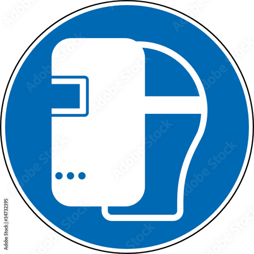 Gebotszeichen Schweißschild Schweißmaske benutzen Schild