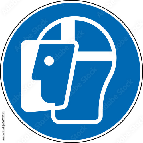 Gebotszeichen Gesichtsschutz Schutz Schild Symbol