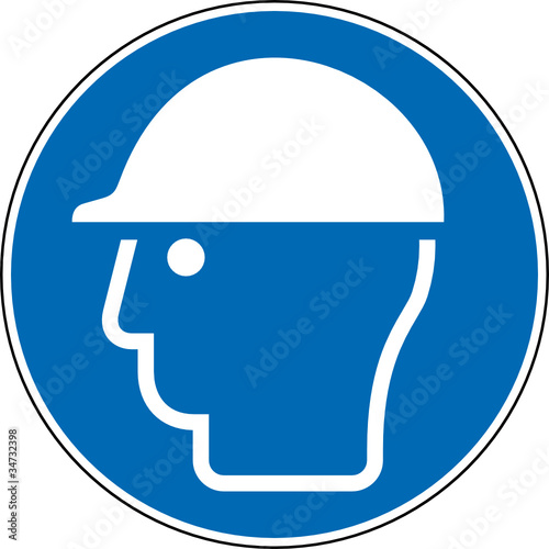 Gebotszeichen Schutzhelm Kopfschutz benutzen Zeichen