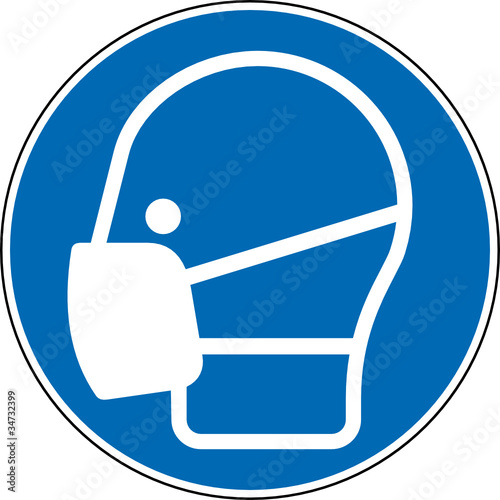 Gebotszeichen Mundschutz tragen benutzen Schild Symbol