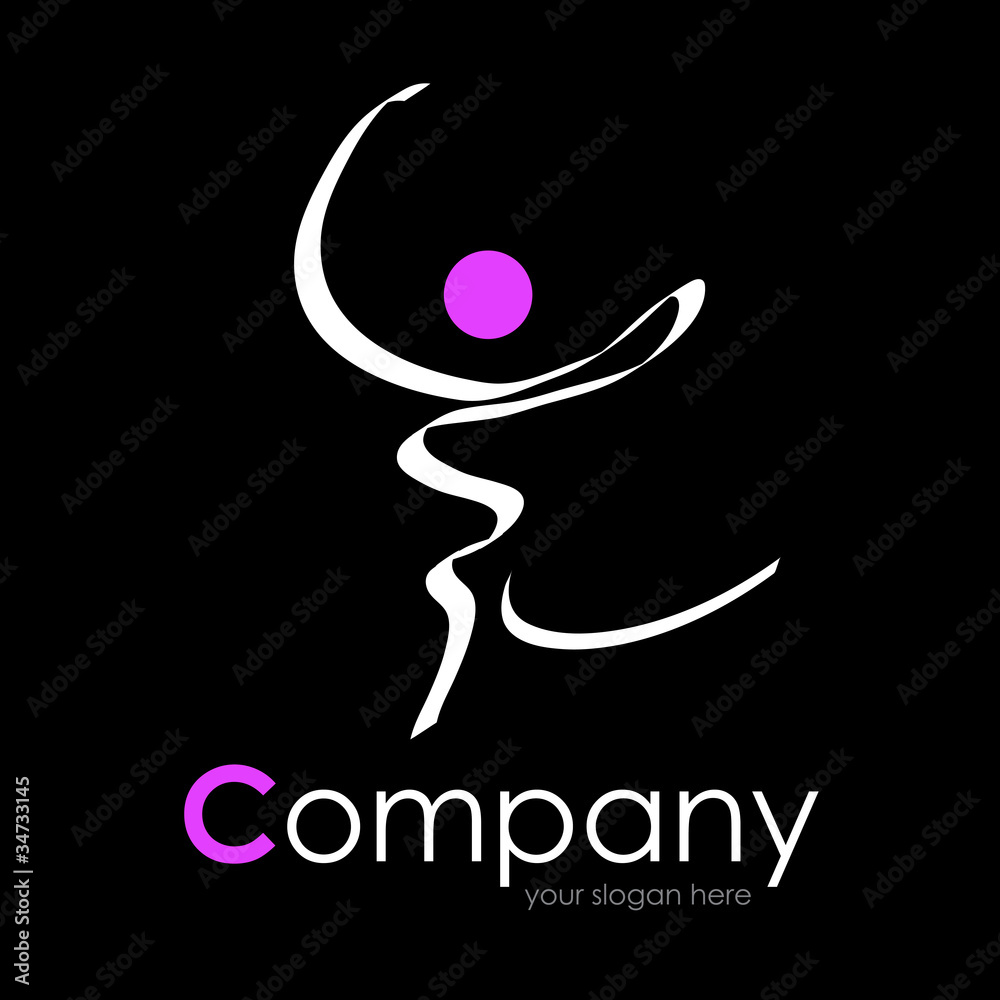 Logo classical ballet, woman jumping # Vector