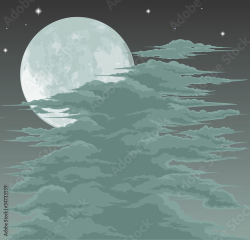 Spooky moonlit sky background