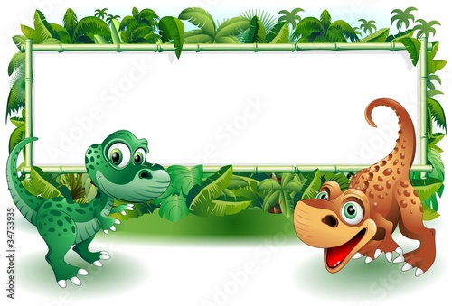 Dinosauri Cuccioli Giungla-Baby Dinosaur Jungle Background