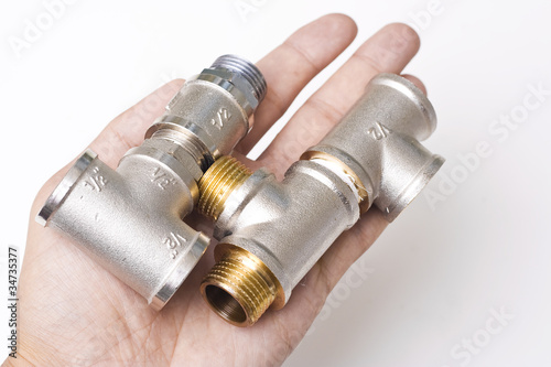 connectors of Plumbing pipes in the hand