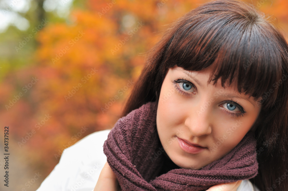 The girl in an autumn forest The girl in an autumn forest