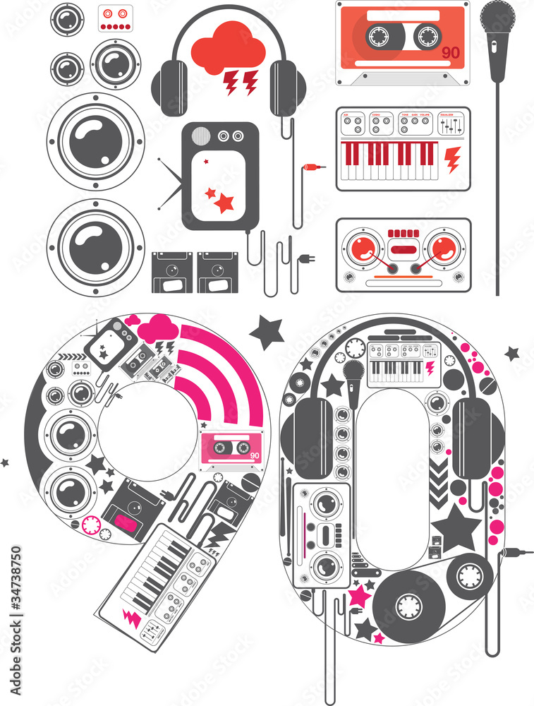 Obraz premium 90's icon set