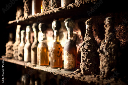 Tableau sur toile Ancient wine bottles