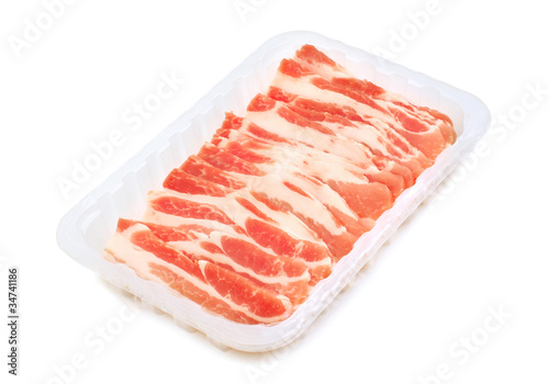 Raw bacon rashers