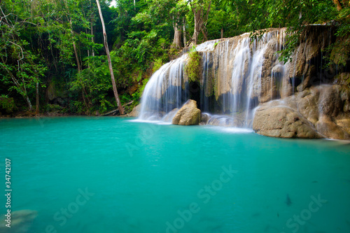Eravan Waterfall  in Kanchanaburi  Thailand