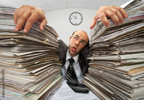 Canvas Print Exhausted businessman