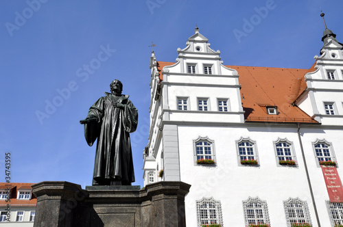 Wittenberg Melanchton Denkmal vor dem Rathaus