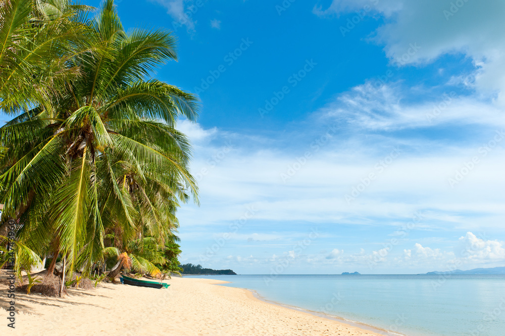 Tropical beach at Seychelles - vacation background