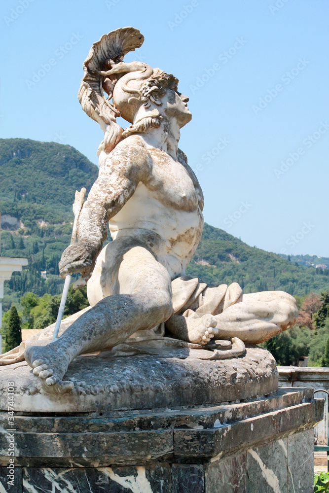 Achilles sculpture in Corfu