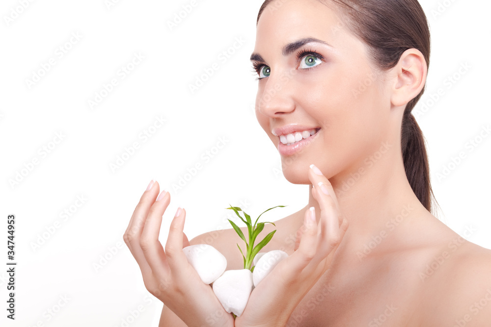 plat in woman`s hands plat in woman`s hands