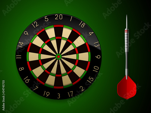 Vector Dartboard with Darts