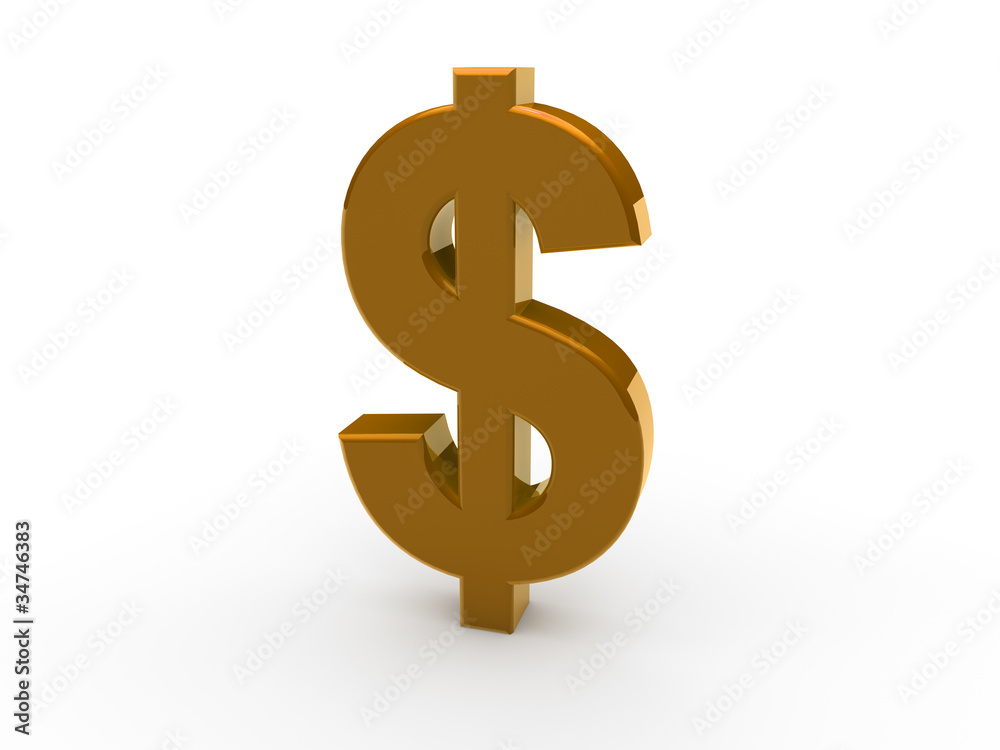 Obraz premium 3d dollar gold