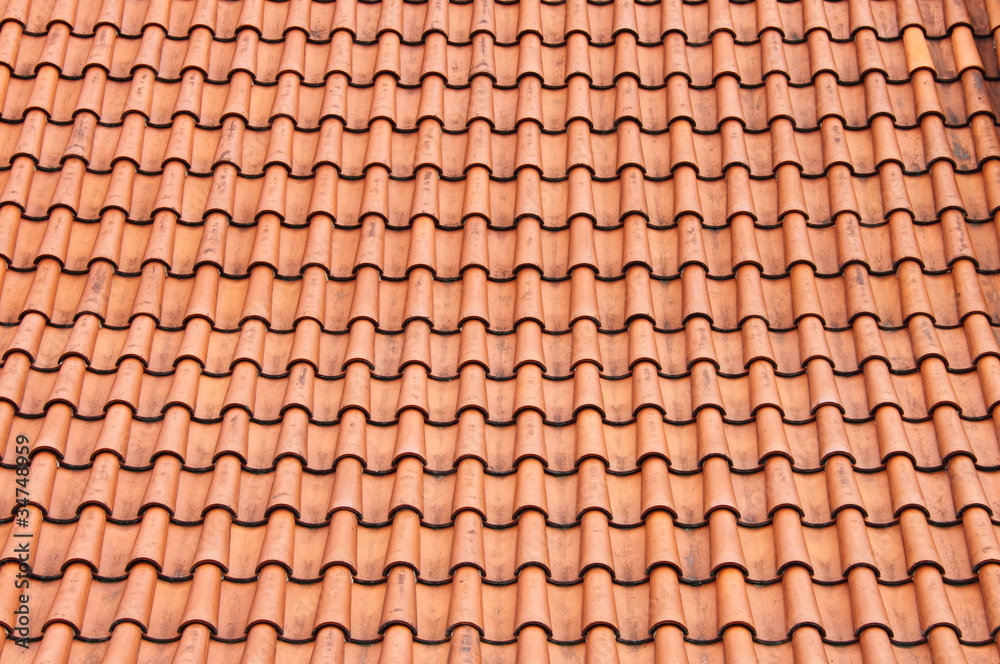 Red roof clay tiles