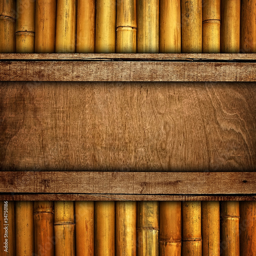 Carta da parati bambù - Carta da parati wood board with bamboo