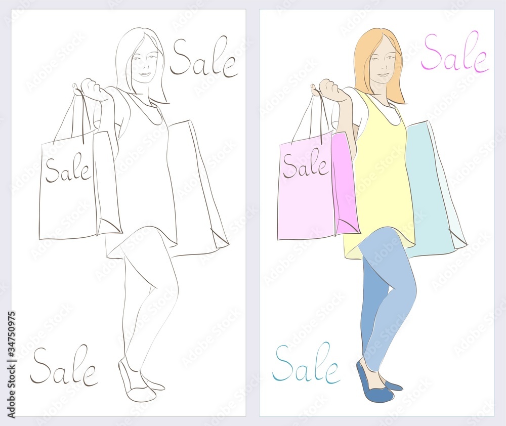 girl doing shopping with word girl doing shopping with word