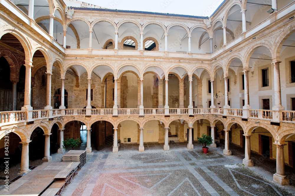 courtyard of Palazzo Reale in Palermo