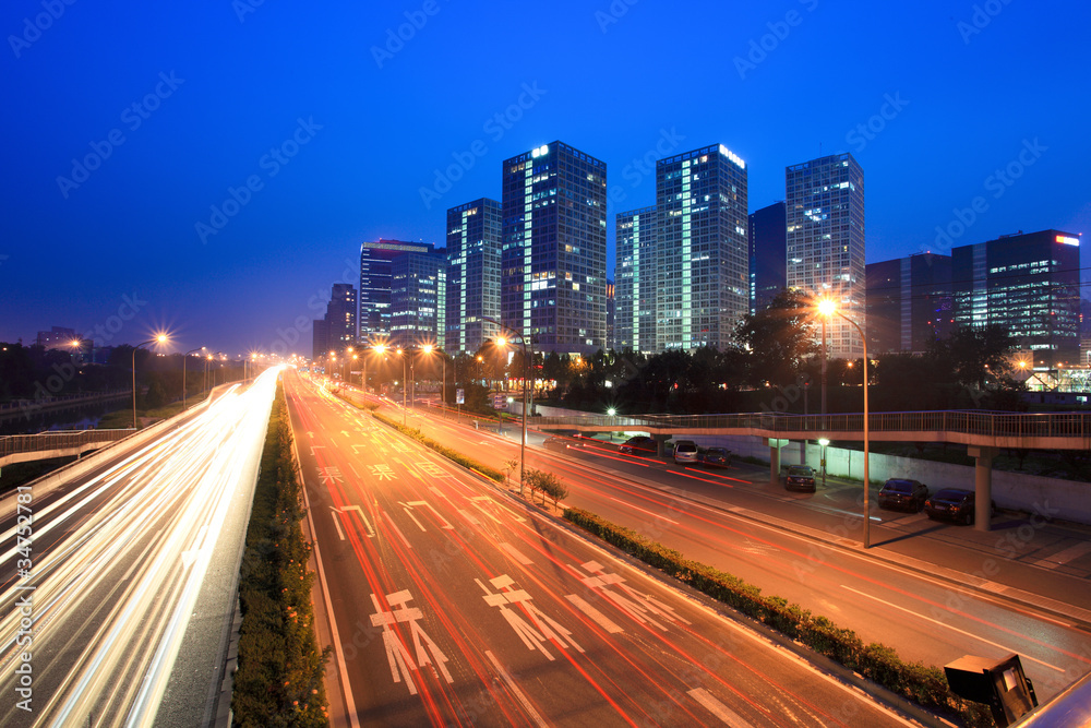 night traffic in beijing