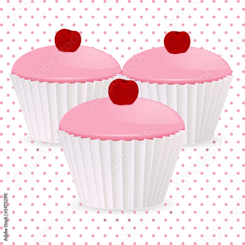 pink cherry cupcakes